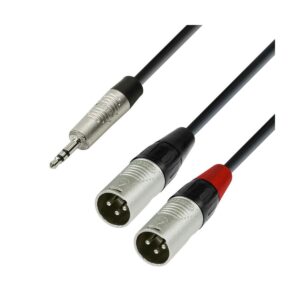 2 x XLR(M) to 3.5mm TRS JACK LEAD Cable With Connector