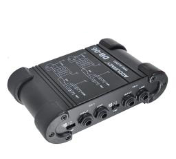 DI box with two 1/4" input and 2 XLR output each channel